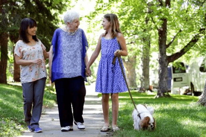 taking a walk at the park